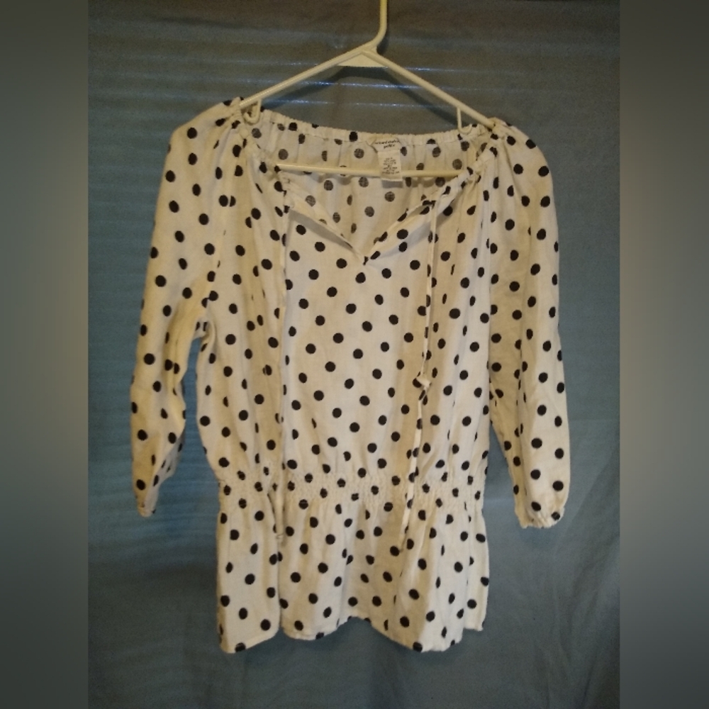 Richard Malcolm White & Black Polka Dot Blouse
